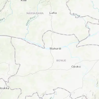 Map showing location of Makurdi (7.733750, 8.521390)