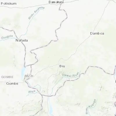 Map showing location of Miringa (10.731150, 12.146260)