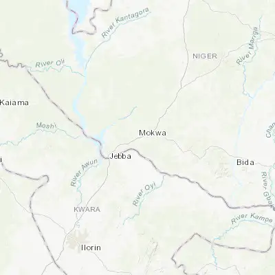 Map showing location of Mokwa (9.294820, 5.054120)