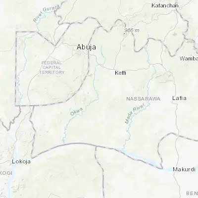Map showing location of Nasarawa (8.538950, 7.708210)