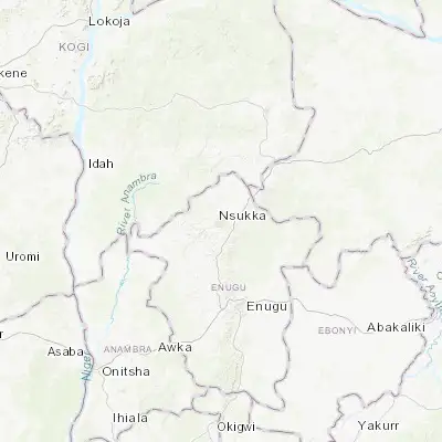 Map showing location of Nsukka (6.857830, 7.395770)