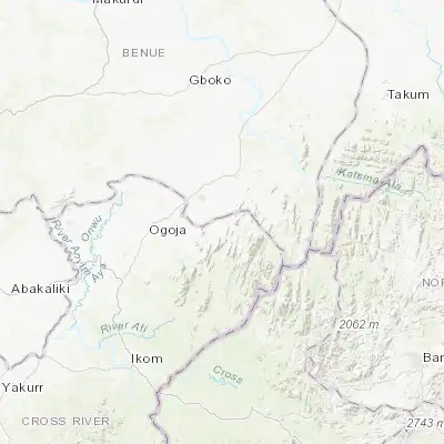 Map showing location of Obudu (6.668190, 9.164530)
