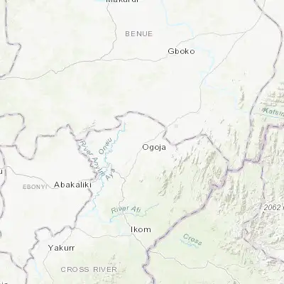 Map showing location of Ogoja (6.658400, 8.799230)