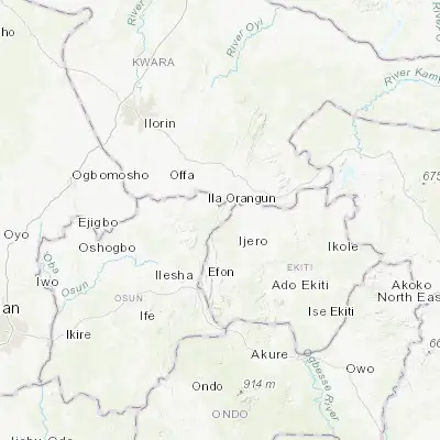 Map showing location of Oke Ila (7.950000, 4.983330)