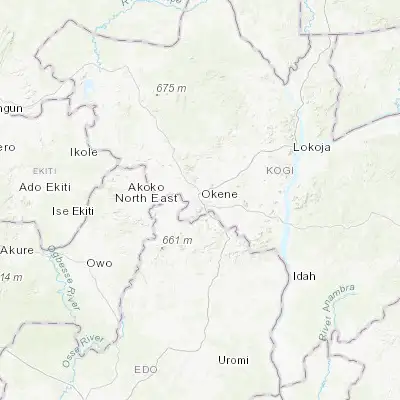 Map showing location of Okene (7.551220, 6.235890)