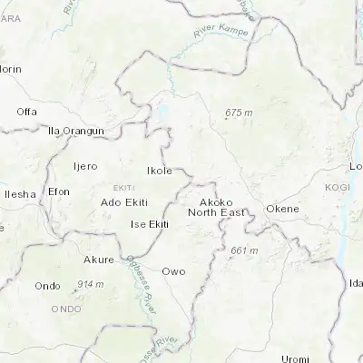 Map showing location of Omuo-Ekiti (7.758330, 5.722270)
