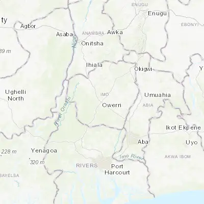 Map showing location of Owerri (5.483630, 7.033250)