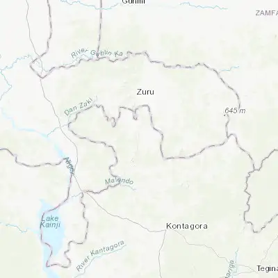 Map showing location of Rijau (11.103890, 5.255560)