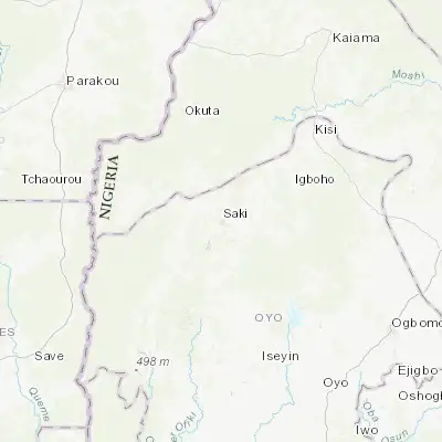 Map showing location of Saki (8.667620, 3.393930)