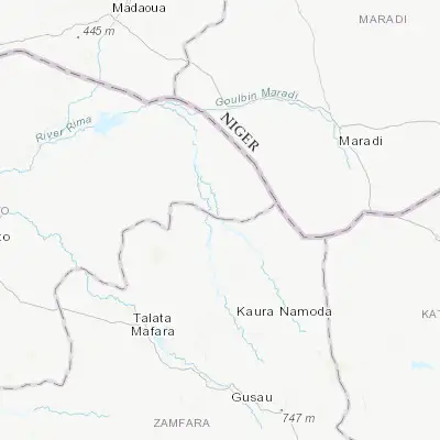 Map showing location of Shinkafi (13.072960, 6.505740)