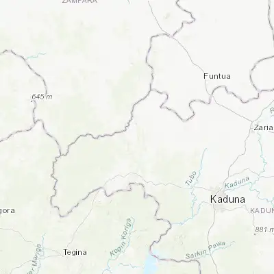 Map showing location of Sofo-Birnin-Gwari (11.015370, 6.780360)