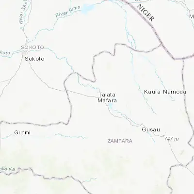 Map showing location of Talata Mafara (12.568410, 6.062250)