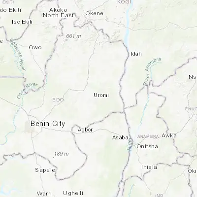 Map showing location of Ubiaja (6.655810, 6.384940)
