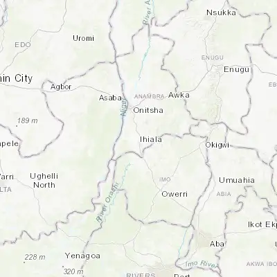 Map showing location of Uruobo-Okija (5.900160, 6.843120)