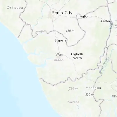 Map showing location of Warri (5.517370, 5.750060)
