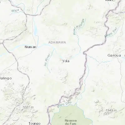Map showing location of Yola (9.208390, 12.481460)