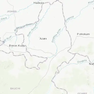 Map showing location of Zadawa (11.449600, 10.367200)
