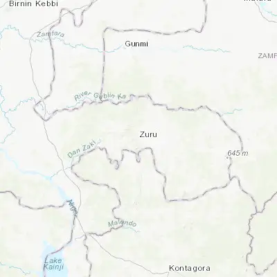 Map showing location of Zuru (11.435220, 5.234940)
