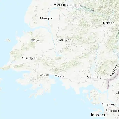 Map showing location of Ayang-ni (38.247190, 125.794760)