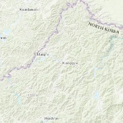 Map showing location of Kanggye (40.969460, 126.585230)