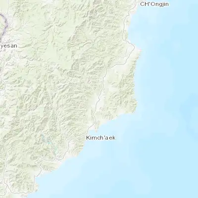 Map showing location of Kilju (40.964170, 129.327780)