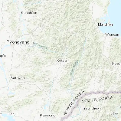 Map showing location of Koksan (38.781940, 126.666390)
