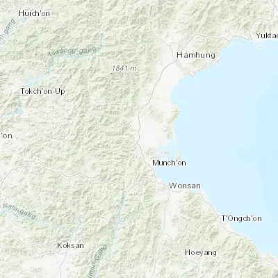 Map showing location of Kowŏn-ŭp (39.438060, 127.243060)