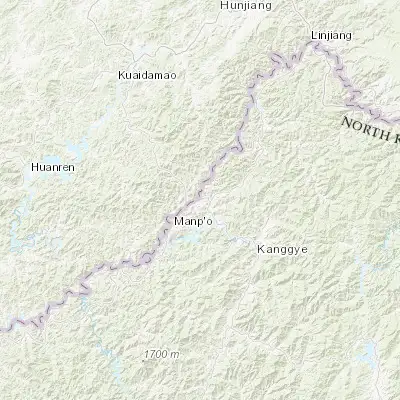 Map showing location of Manp’o (41.154720, 126.289440)