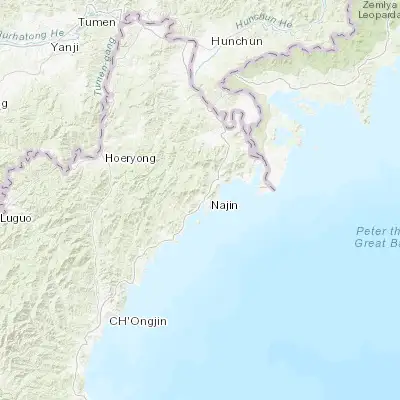 Map showing location of Rajin (42.255590, 130.283080)