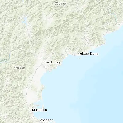 Map showing location of Samho-rodongjagu (39.947500, 127.871110)