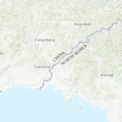 Map showing location of Uiju (40.199440, 124.531670)