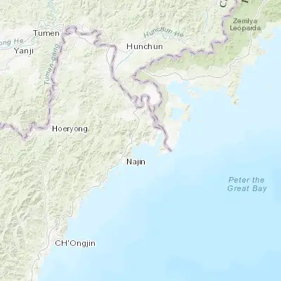 Map showing location of Ungsang-nodongjagu (42.357780, 130.462220)
