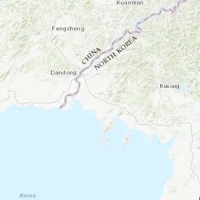 Map showing location of Yŏmju-ŭp (39.893330, 124.598060)