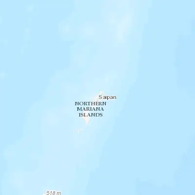 Map showing location of Saipan (15.212330, 145.754500)