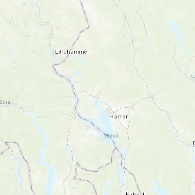 Map showing location of Brumunddal (60.880950, 10.939480)