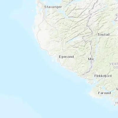Map showing location of Egersund (58.451330, 5.999700)