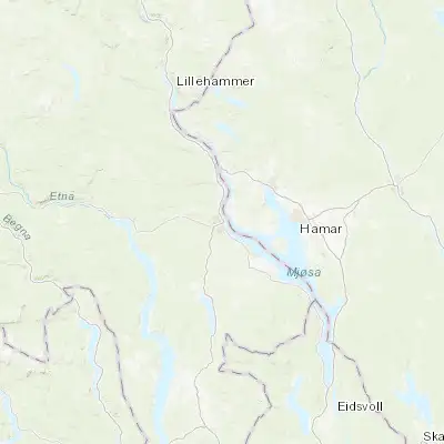 Map showing location of Gjøvik (60.795740, 10.691550)