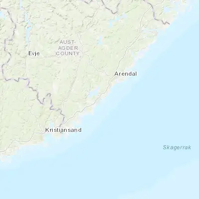 Map showing location of Grimstad (58.340500, 8.593430)