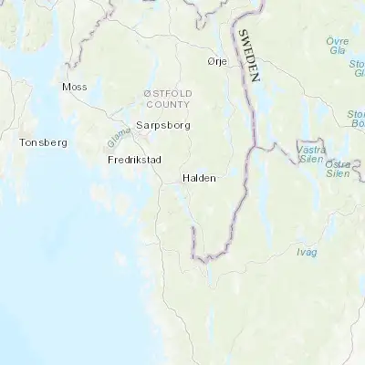 Map showing location of Halden (59.124780, 11.387540)