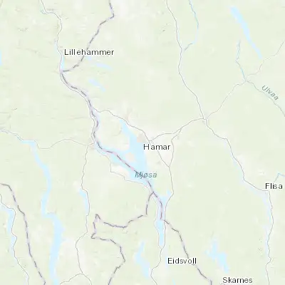 Map showing location of Hamar (60.794500, 11.067980)