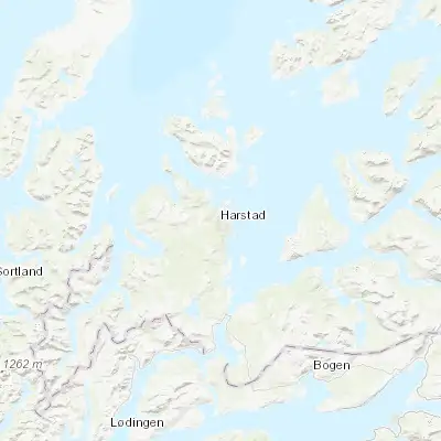 Map showing location of Harstad (68.798330, 16.541650)