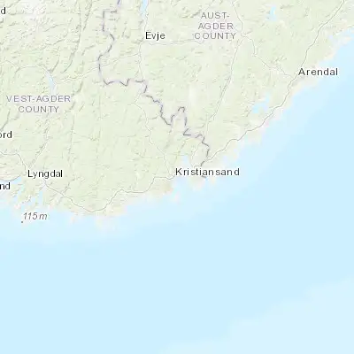 Map showing location of Kristiansand (58.146710, 7.995600)