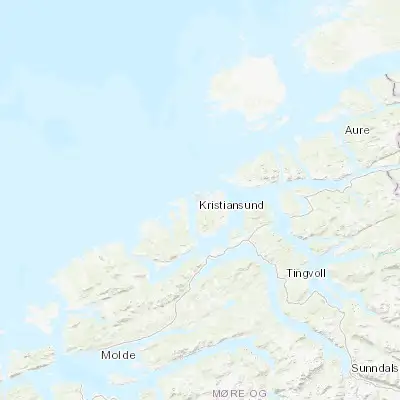 Map showing location of Kristiansund (63.110450, 7.727950)