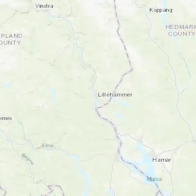 Map showing location of Lillehammer (61.115140, 10.466280)