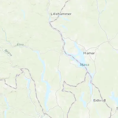 Map showing location of Raufoss (60.726040, 10.613300)