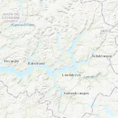 Map showing location of Sogndal (61.229080, 7.096740)