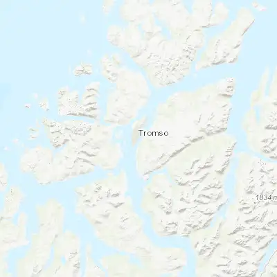 Map showing location of Tromsø (69.648900, 18.955080)