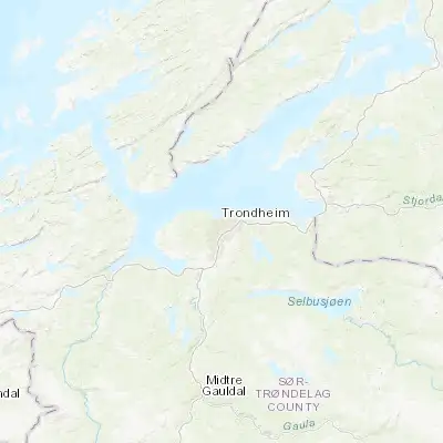 Map showing location of Trondheim (63.430490, 10.395060)