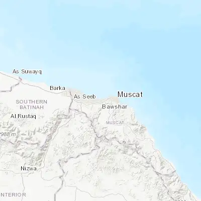 Map showing location of Muscat (23.584130, 58.407780)