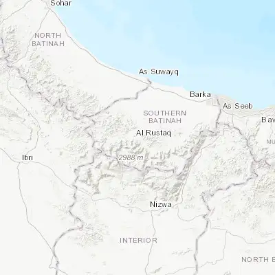 Map showing location of Rustaq (23.390830, 57.424440)